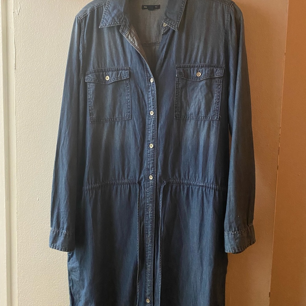 Chambray shirt dress